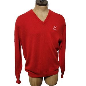 VTG WOLSEY Lambs Wool Sweater Mens L Red 100% Lambs Wool Preppy Made in …